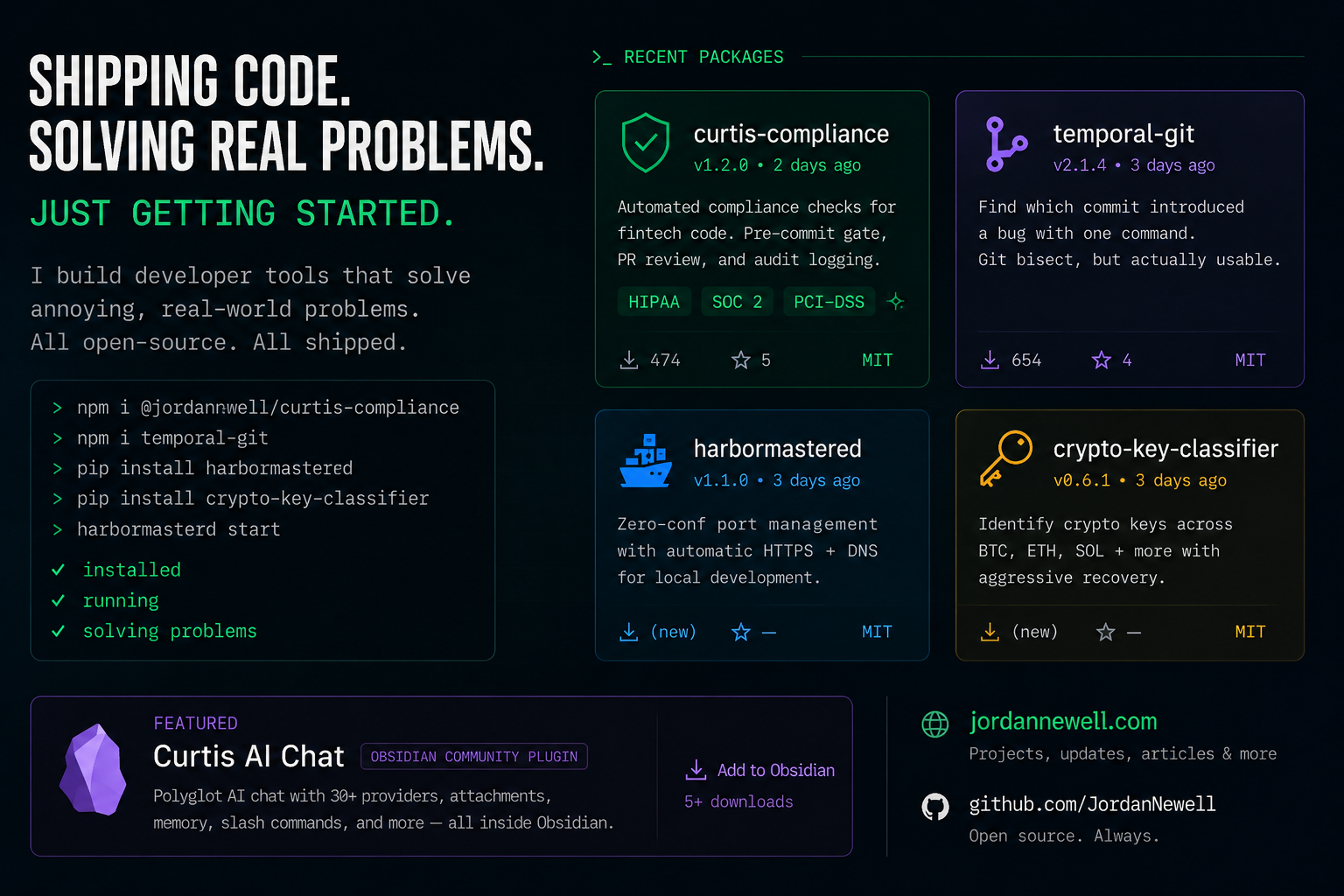 Building in public. Shipping tools developers actually use.
